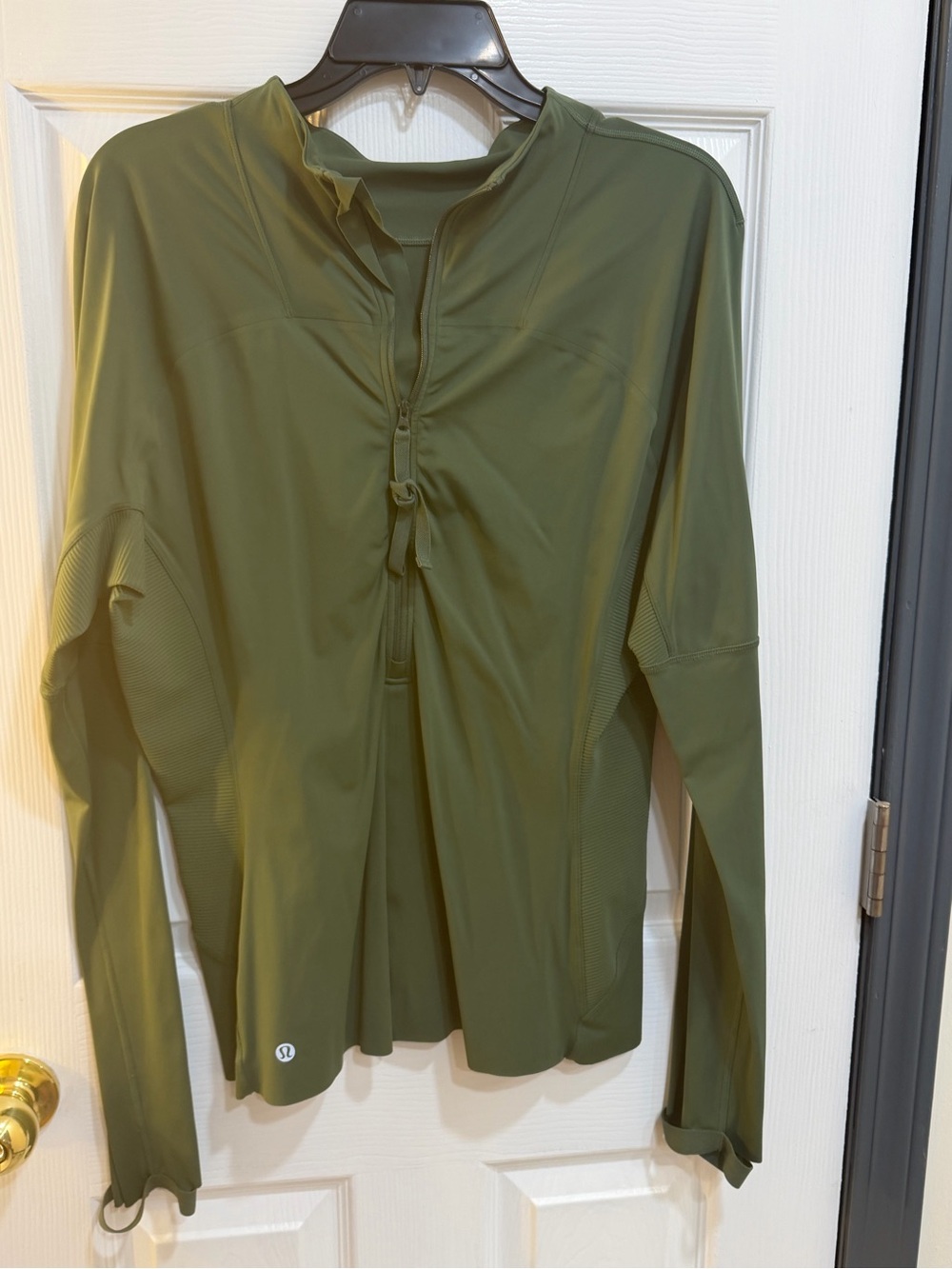 Lululemon Women's Olive Green Long-Sleeve Active Top